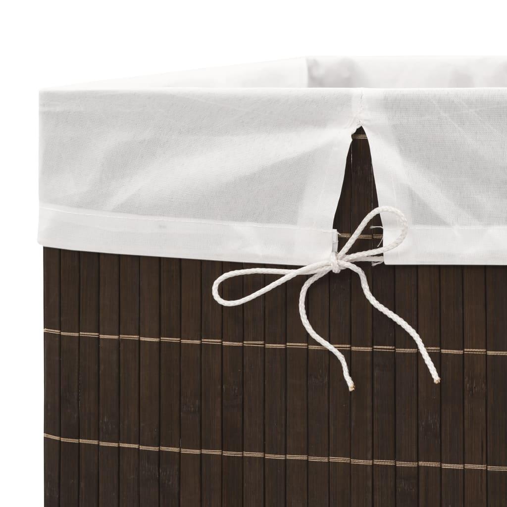 Bamboo Laundry Bin Rectangular Dark Brown at Set Shop and Smile