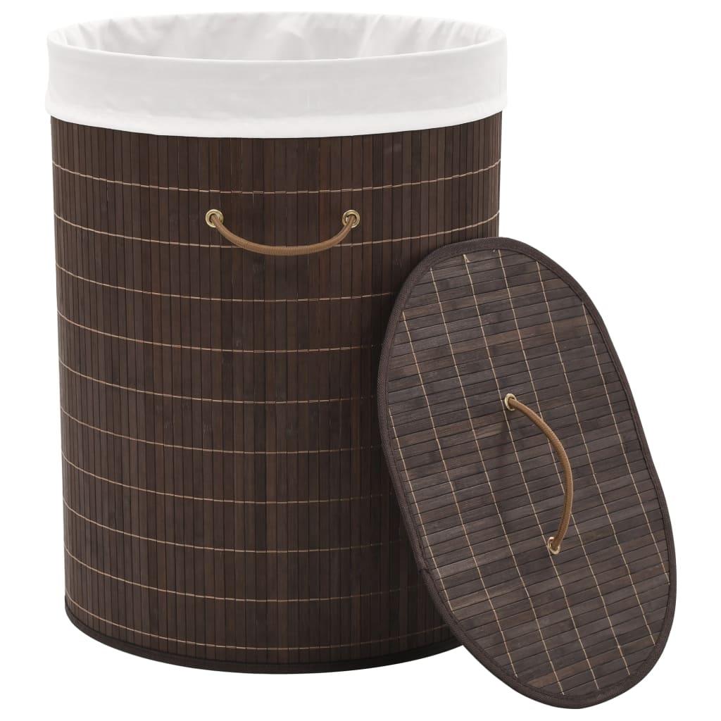Bamboo Laundry Bin Oval Dark Brown at Set Shop and Smile