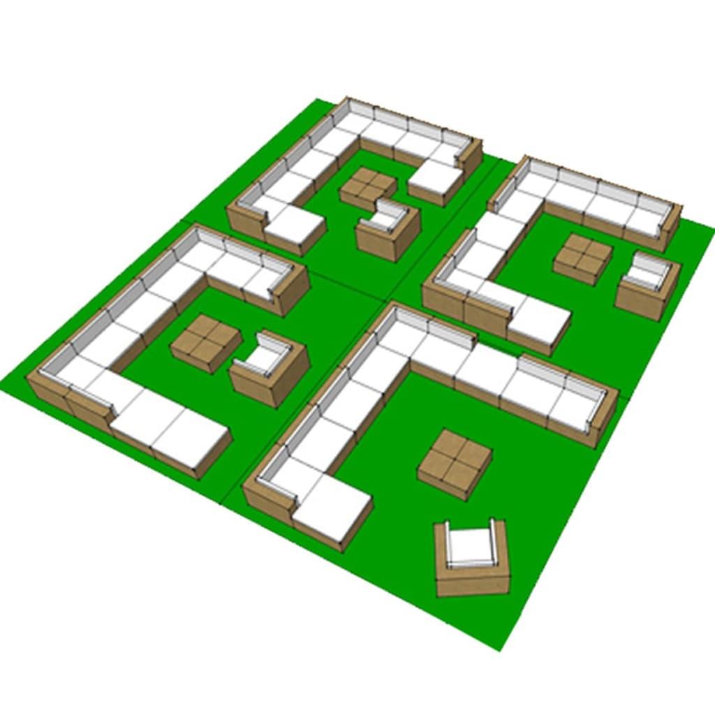 12 Piece Patio Lounge Set with Cushions Poly Rattan Brown at Set Shop and Smile