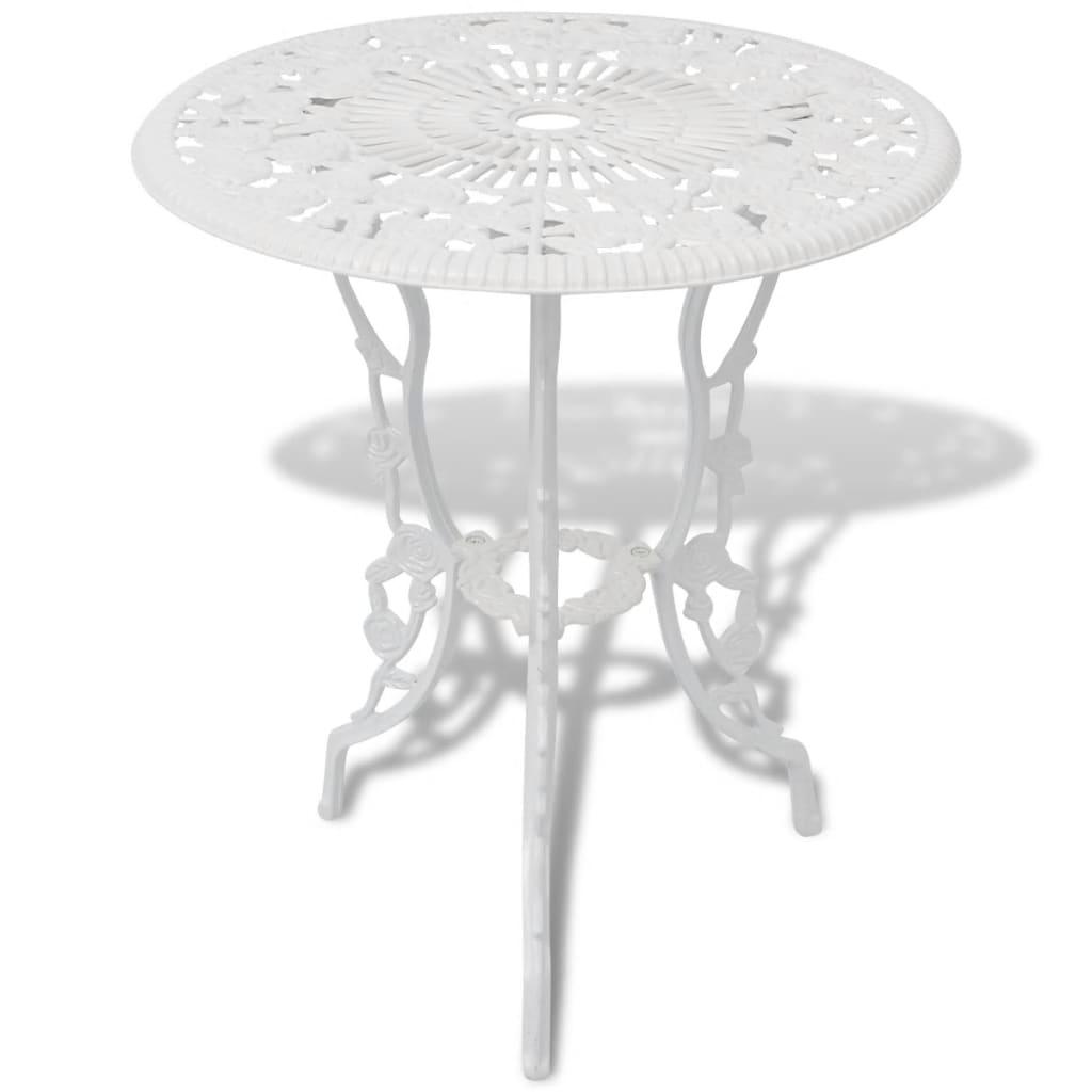 3 Piece Bistro Set Cast Aluminum White at Set Shop and Smile