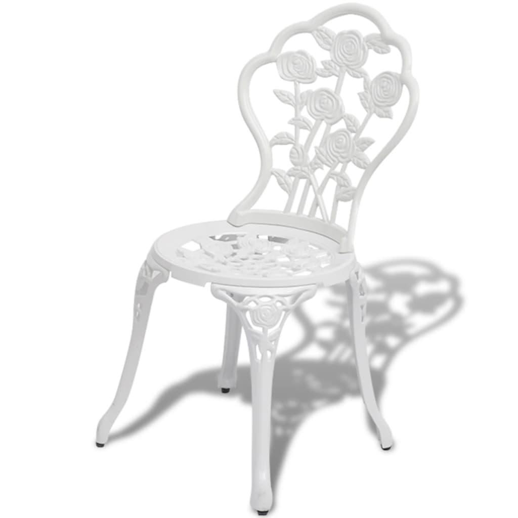 3 Piece Bistro Set Cast Aluminum White at Set Shop and Smile