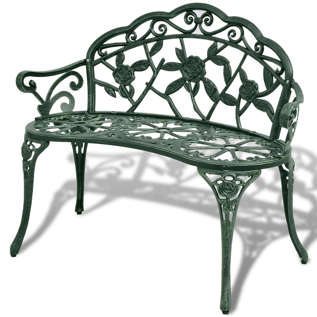 Patio Bench 39.4" Cast Aluminum Green at Set Shop and Smile