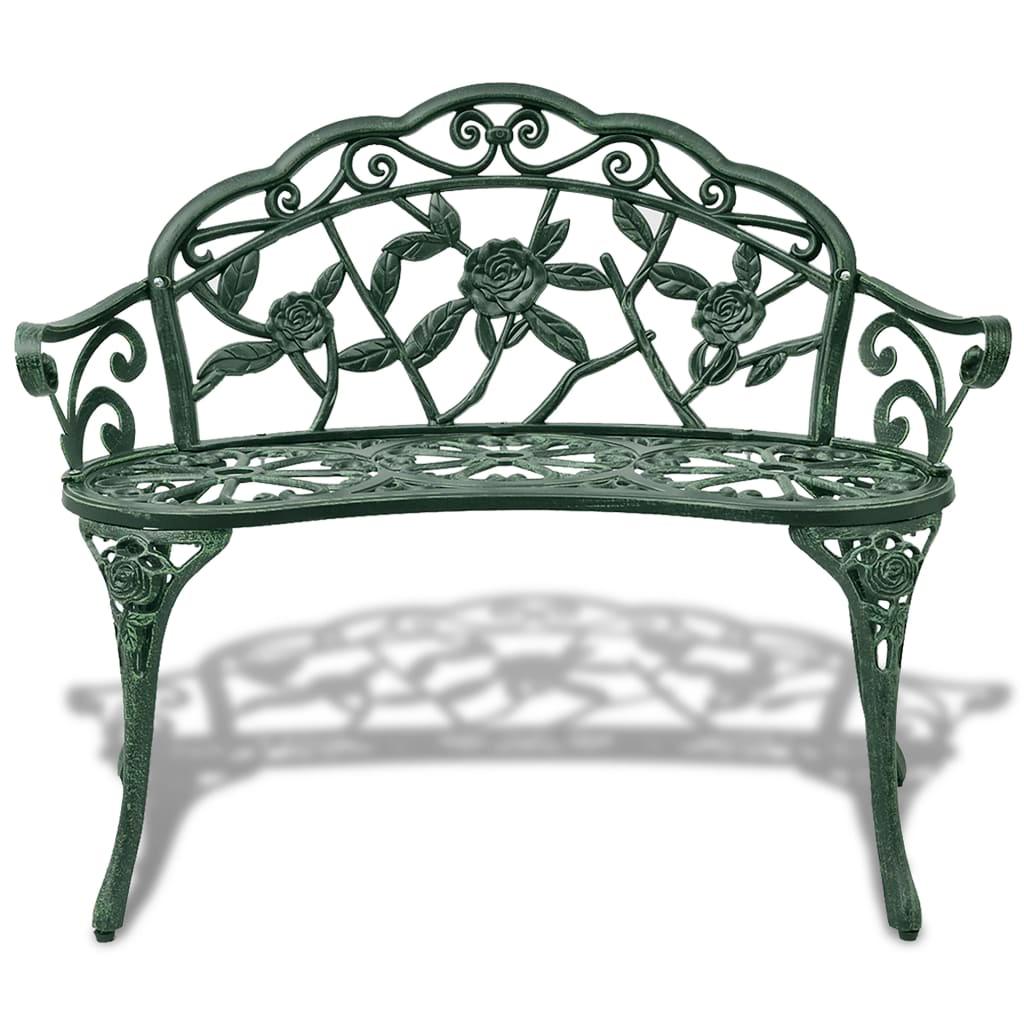 Patio Bench 39.4" Cast Aluminum Green at Set Shop and Smile
