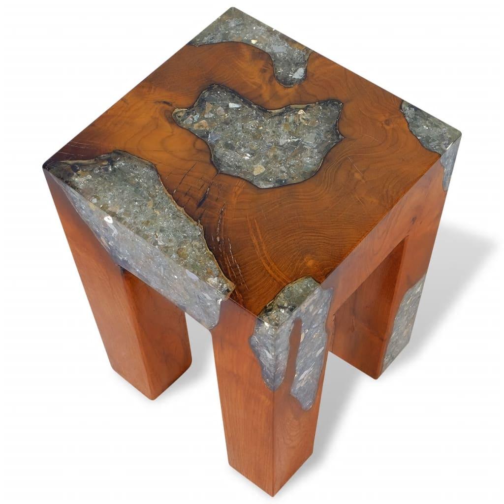 Stool Solid Teak Wood and Resin at Set Shop and Smile
