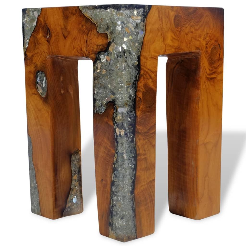 Stool Solid Teak Wood and Resin at Set Shop and Smile