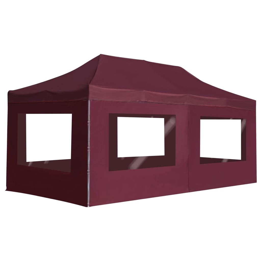 Professional Folding Party Tent with Walls Aluminum 19.7'x9.8' Wine Red at Set Shop and Smile