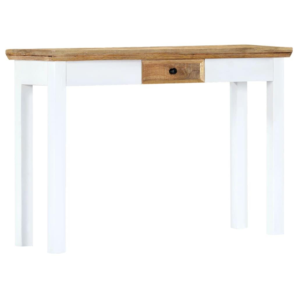 Console Table White and Brown 43.3"x13.7"x29.5" Solid Mango Wood at Set Shop and Smile