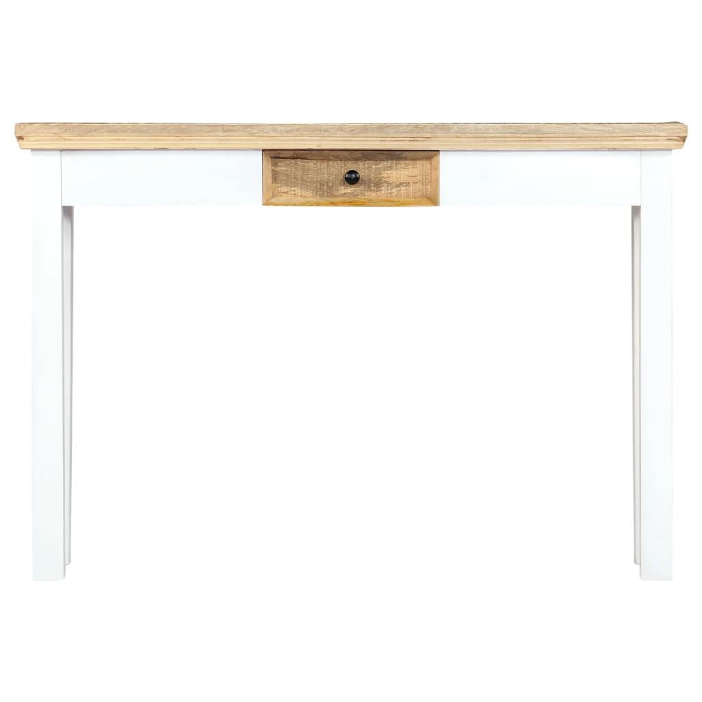 Console Table White and Brown 43.3"x13.7"x29.5" Solid Mango Wood at Set Shop and Smile