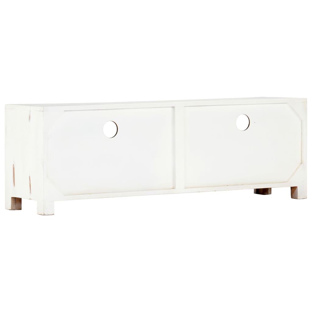 TV Cabinet White 47.2"x11.8"x15.7" Solid Acacia Wood at Set Shop and Smile