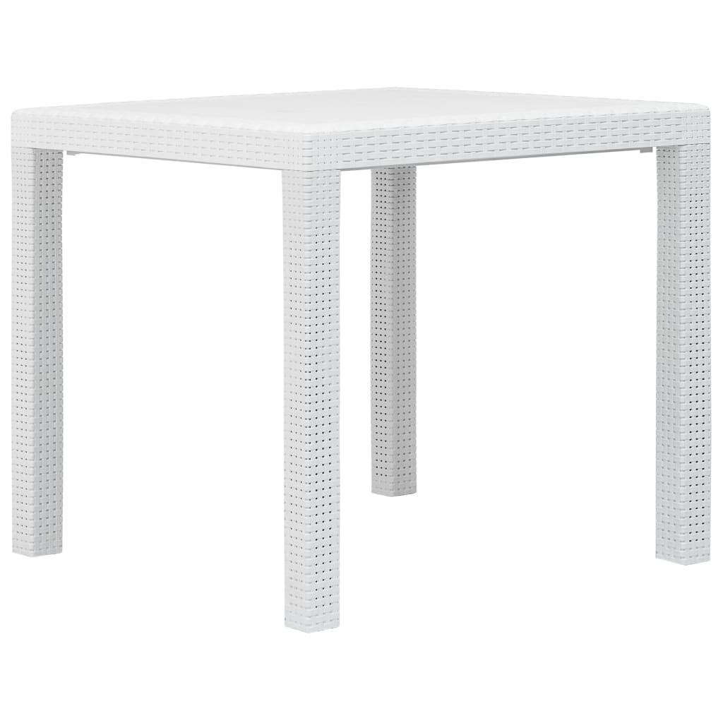 Patio Table White 31.1"x31.1"x28.3" Plastic Rattan Look at Set Shop and Smile