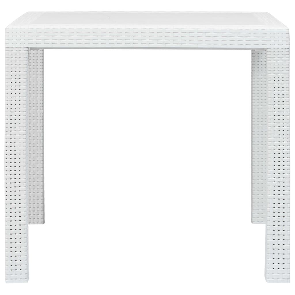 Patio Table White 31.1"x31.1"x28.3" Plastic Rattan Look at Set Shop and Smile