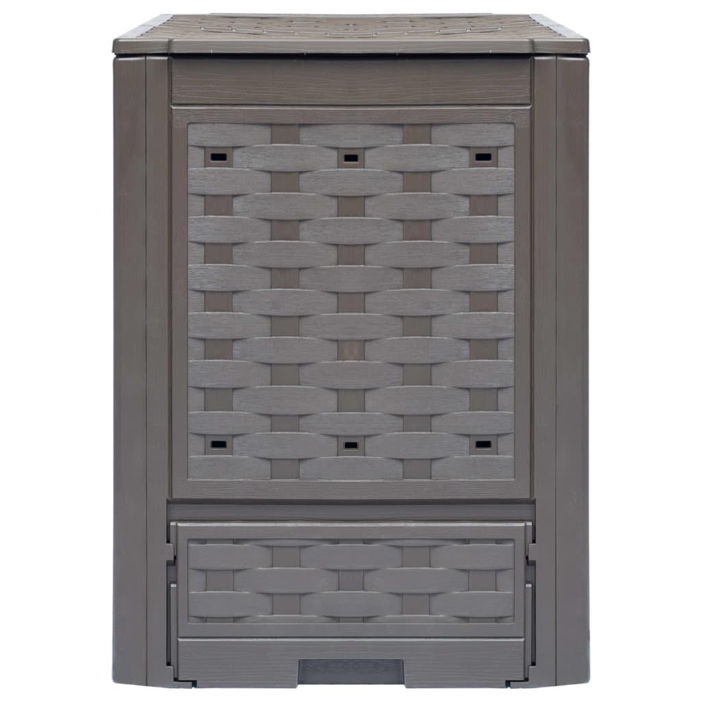 Garden Composter Brown 23.6"x23.6"x32.7" 79.3gal Plastic Rattan at Set Shop and Smile