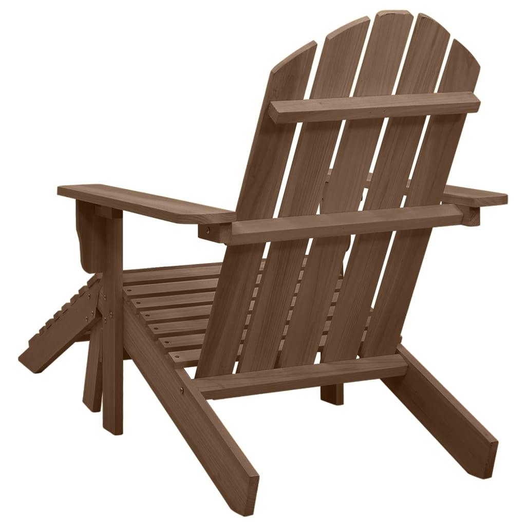 Patio Chair with Ottoman Wood Brown at Set Shop and Smile