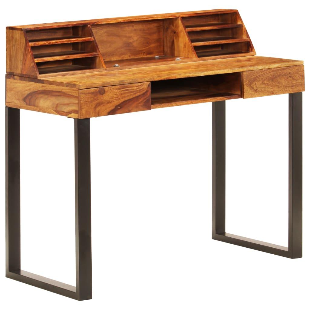 Desk 43.3"x19.7"x37" Solid Sheesham Wood and Steel at Set Shop and Smile