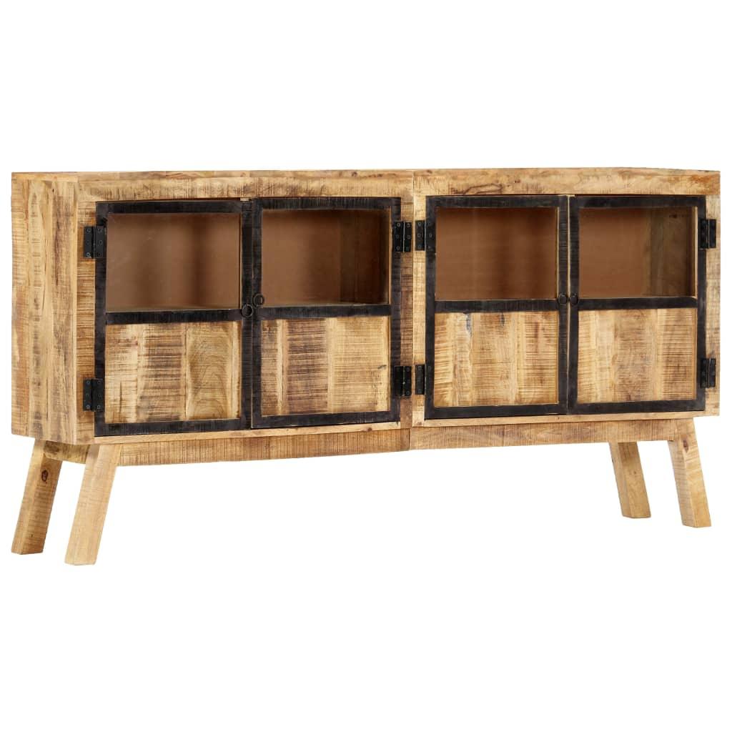 Sideboard Brown and Black 63"x11.8"x31.5" Solid Rough Mango Wood at Set Shop and Smile