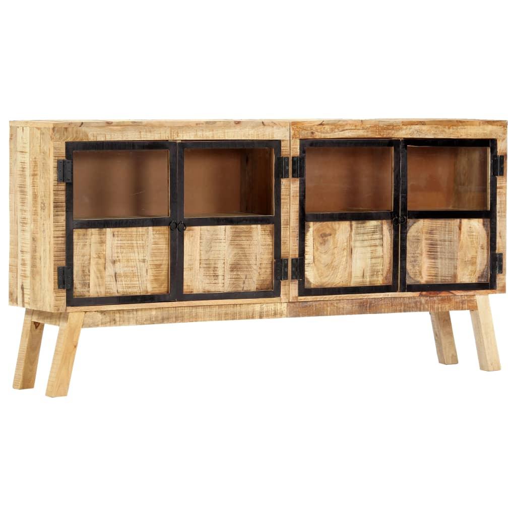 Sideboard Brown and Black 63"x11.8"x31.5" Solid Rough Mango Wood at Set Shop and Smile