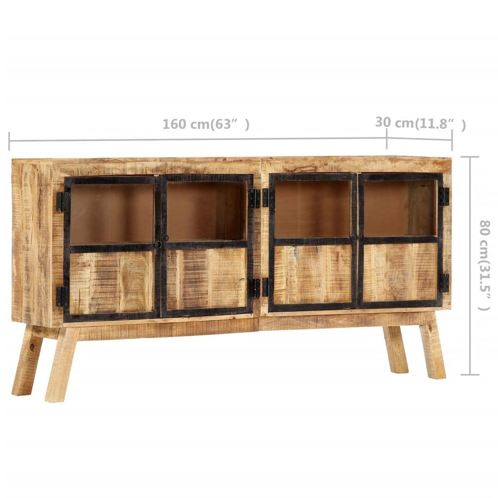 Sideboard Brown and Black 63"x11.8"x31.5" Solid Rough Mango Wood at Set Shop and Smile
