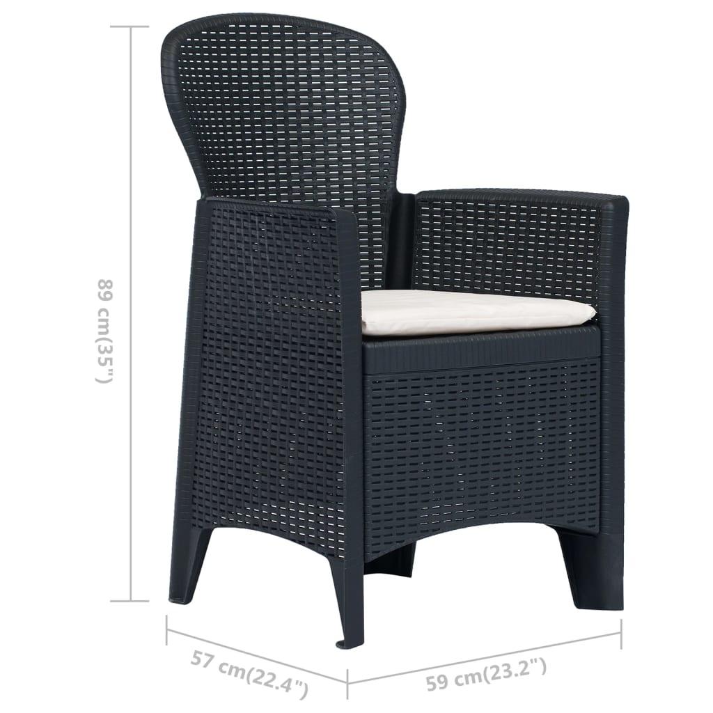 3 Piece Bistro Set Plastic Anthracite Rattan Look at Set Shop and Smile