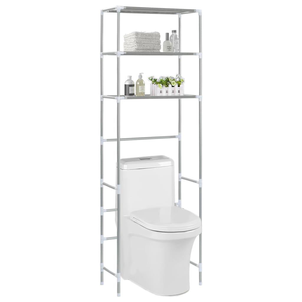 3-Tier Storage Rack over Toilet Silver 20.9"x11"x66.5" at Set Shop and Smile