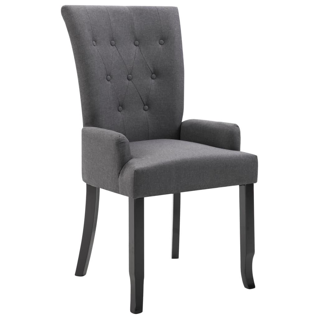 Dining Chair with Armrests Dark Gray Fabric at Set Shop and Smile