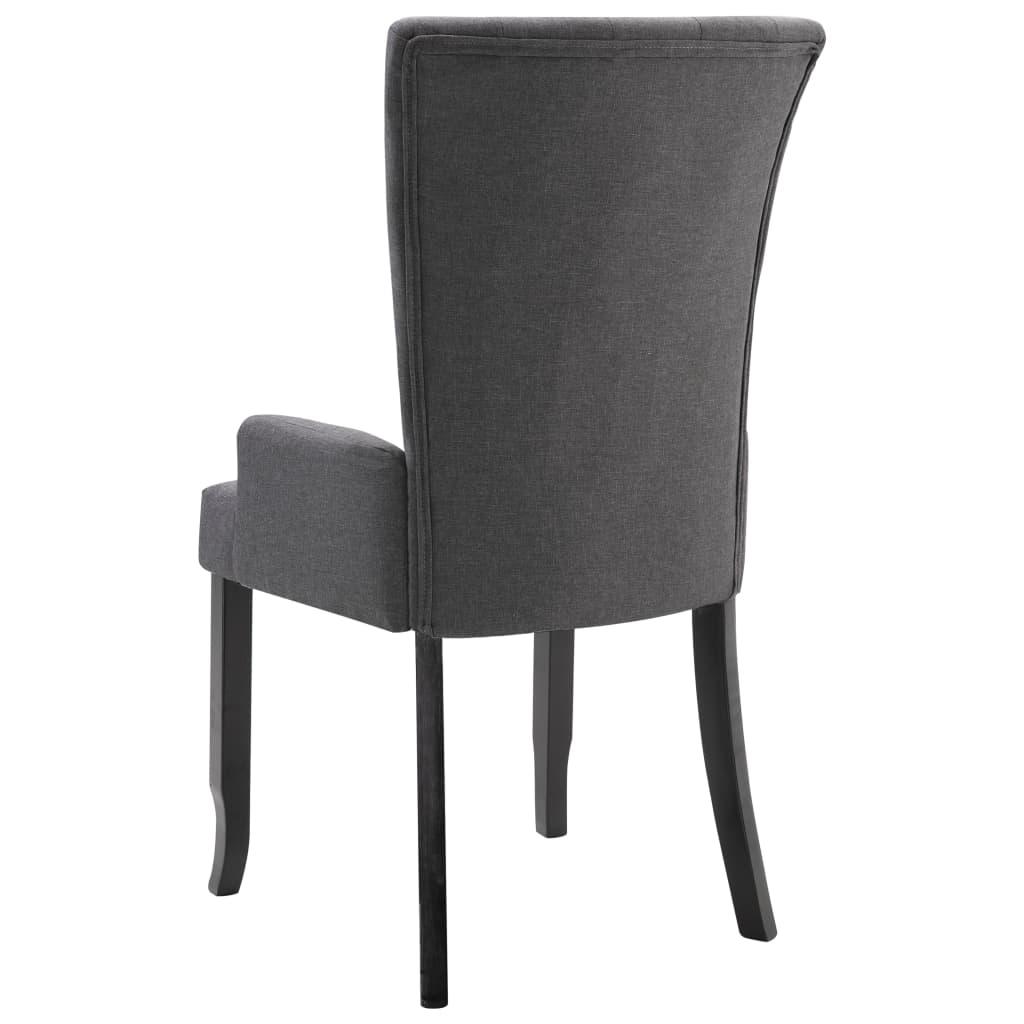 Dining Chair with Armrests Dark Gray Fabric at Set Shop and Smile