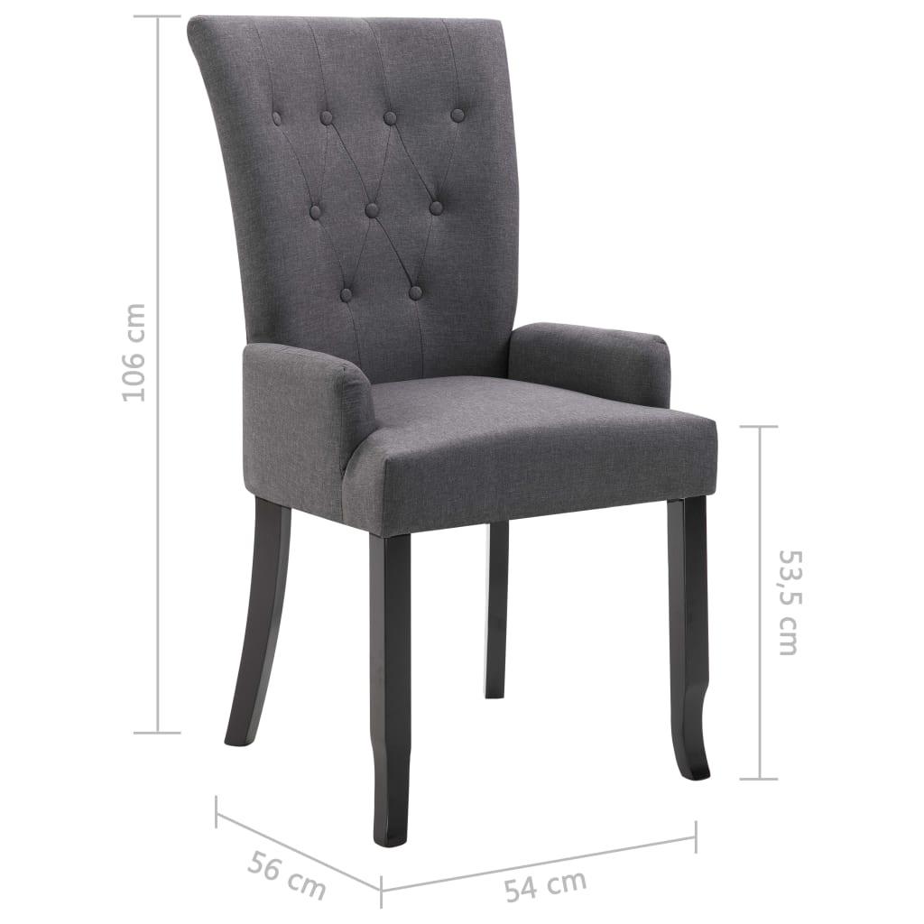 Dining Chair with Armrests Dark Gray Fabric at Set Shop and Smile