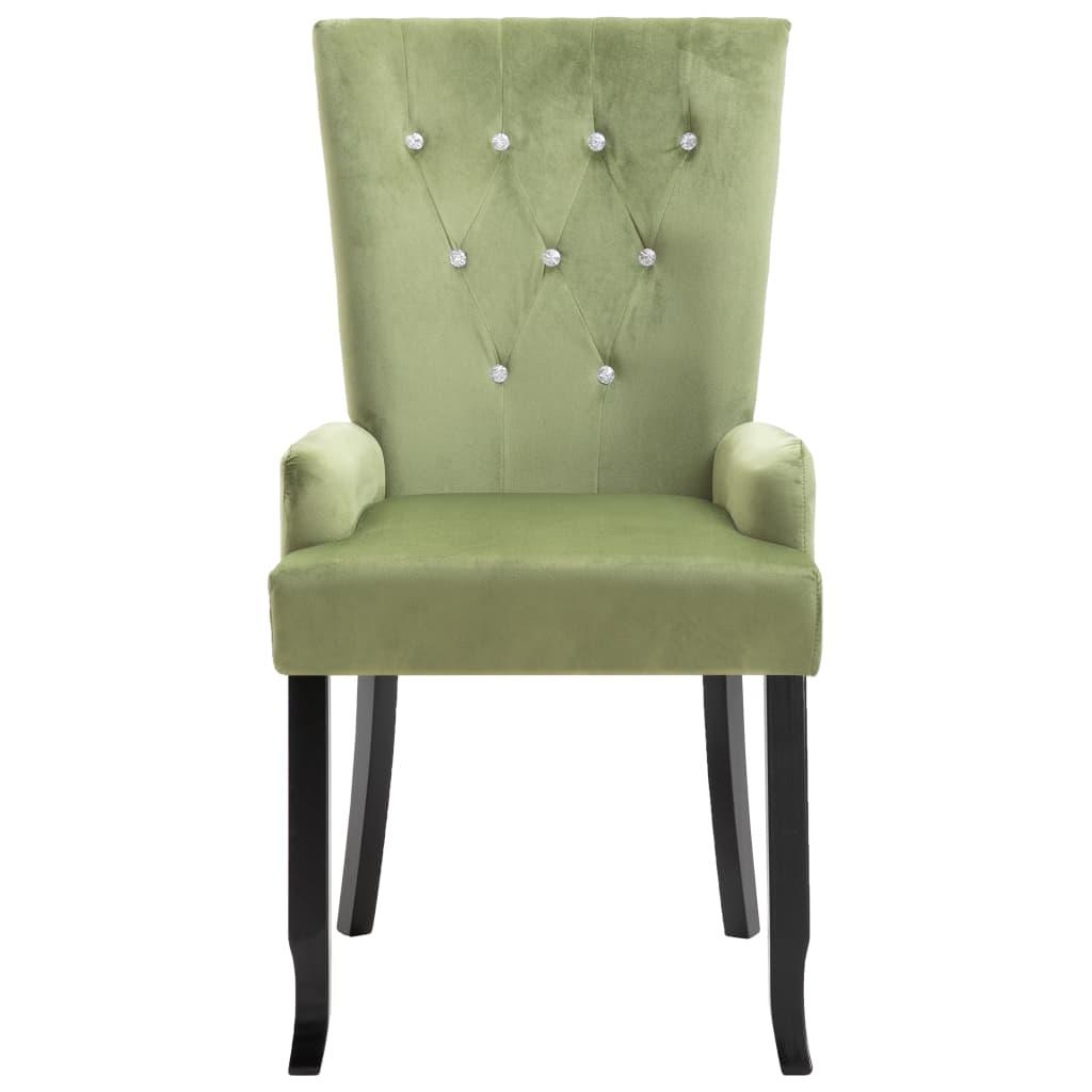 Dining Chair with Armrests Light Green Velvet at Set Shop and Smile