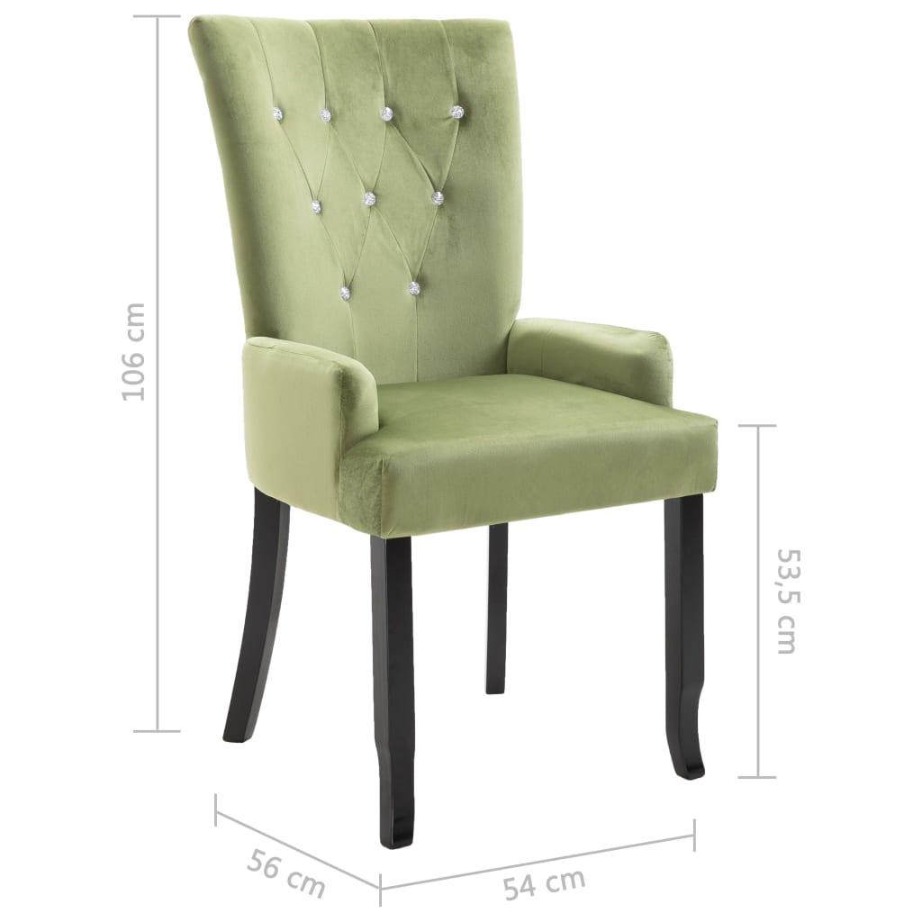 Dining Chair with Armrests Light Green Velvet at Set Shop and Smile
