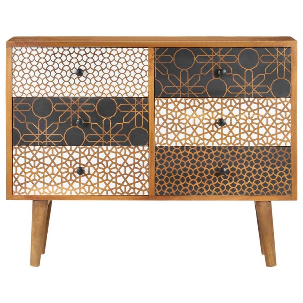Sideboard with Printed Pattern 35.4"x11.8"x27.6" Solid Mango Wood at Set Shop and Smile