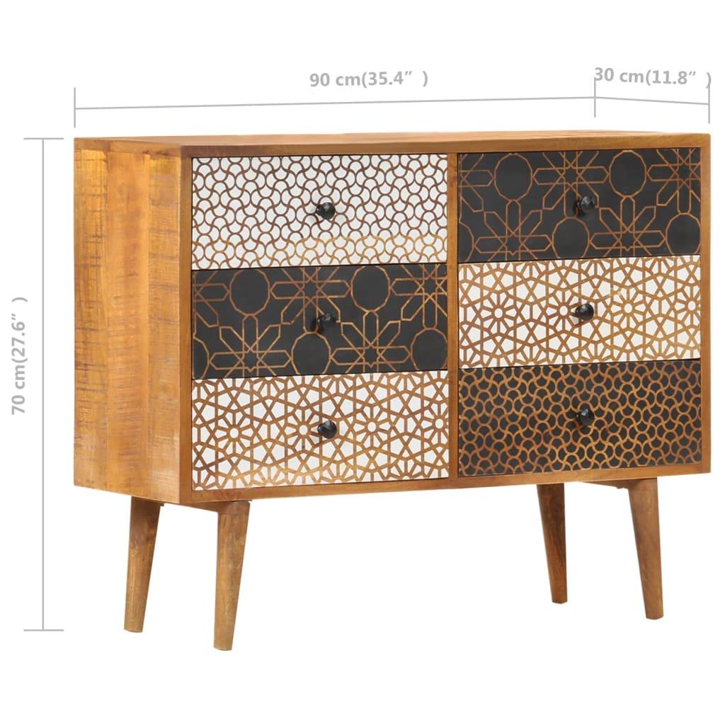 Sideboard with Printed Pattern 35.4"x11.8"x27.6" Solid Mango Wood at Set Shop and Smile
