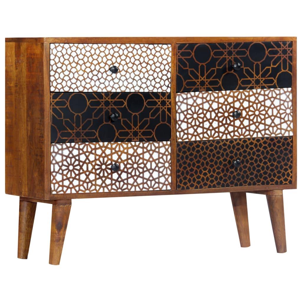 Sideboard with Printed Pattern 35.4"x11.8"x27.6" Solid Mango Wood at Set Shop and Smile