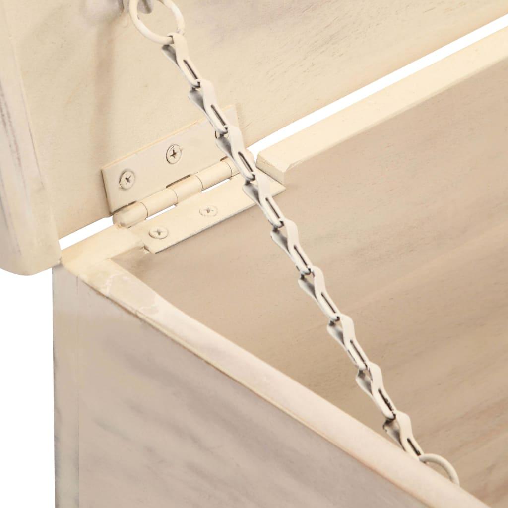Storage Box White 43.3"x15.7"x17.7" Solid Acacia Wood at Set Shop and Smile