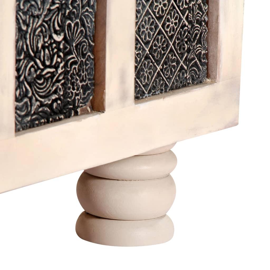 Storage Box White 43.3"x15.7"x17.7" Solid Acacia Wood at Set Shop and Smile