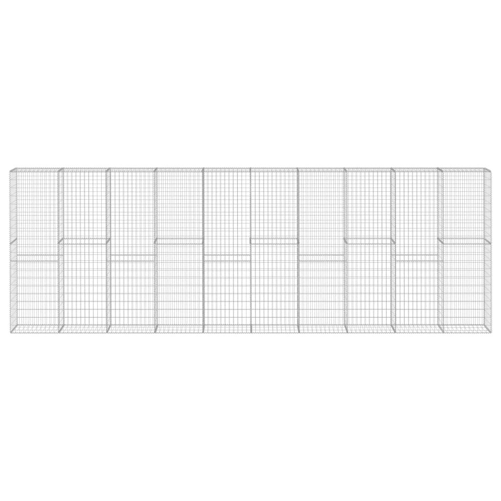 Gabion Wall with Covers Galvanized Steel 236.2"x11.8"x78.7" at Set Shop and Smile