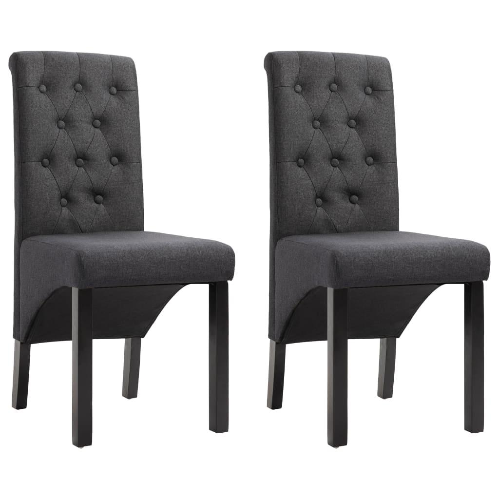 Dining Chairs 2 pcs Dark Gray Fabric at Set Shop and Smile