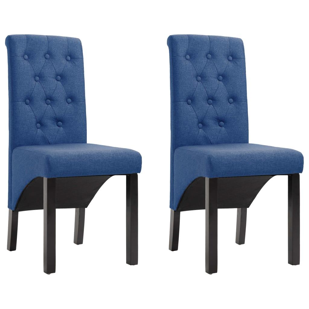 Dining Chairs 2 pcs Blue Fabric at Set Shop and Smile