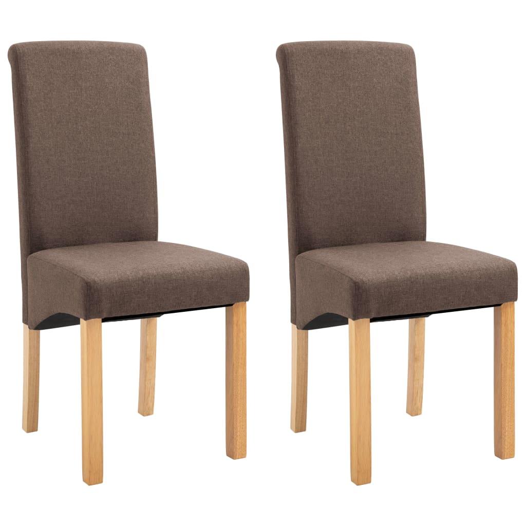 Dining Chairs 2 pcs Brown Fabric at Set Shop and Smile