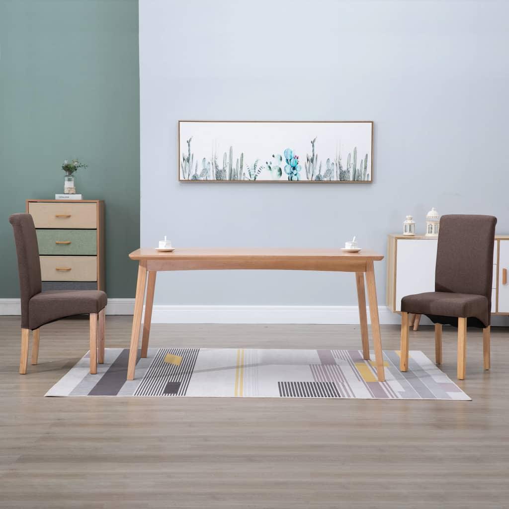 Dining Chairs 2 pcs Brown Fabric at Set Shop and Smile