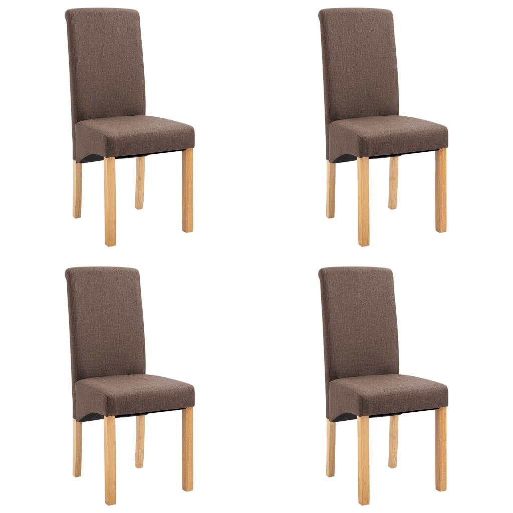 Dining Chairs 4 pcs Brown Fabric at Set Shop and Smile