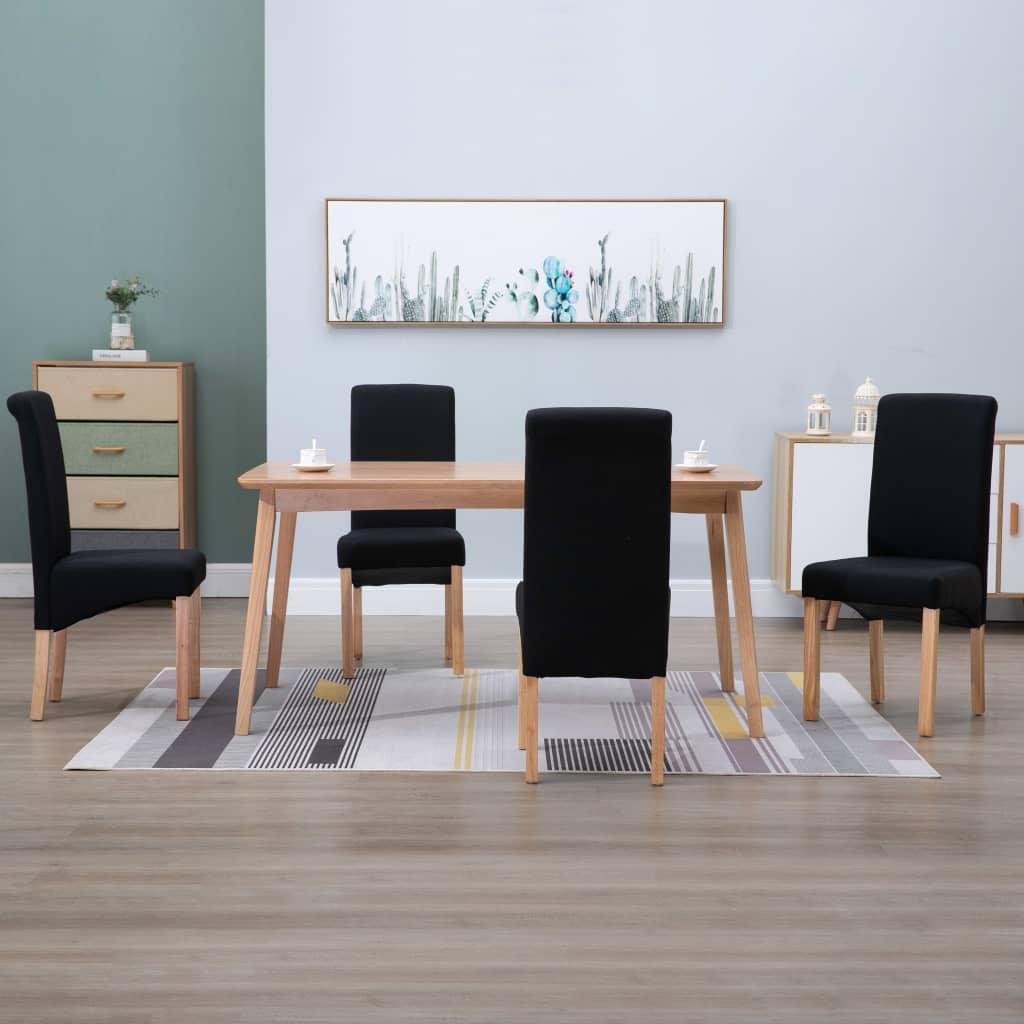 Dining Chairs 4 pcs Black Fabric at Set Shop and Smile