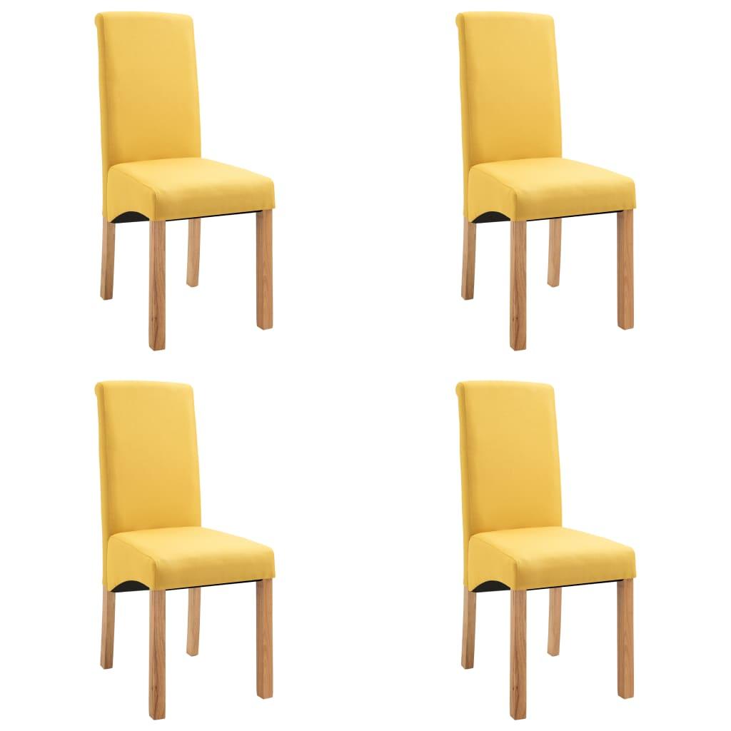 Dining Chairs 4 pcs Yellow Fabric at Set Shop and Smile