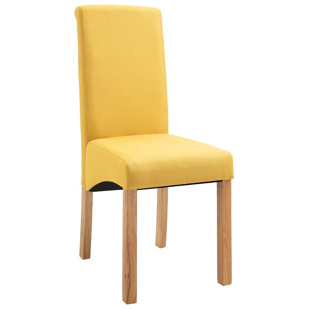 Dining Chairs 4 pcs Yellow Fabric at Set Shop and Smile