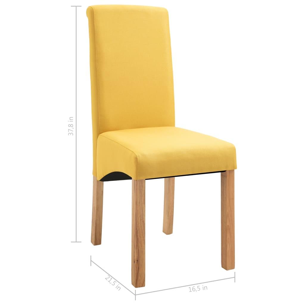 Dining Chairs 4 pcs Yellow Fabric at Set Shop and Smile