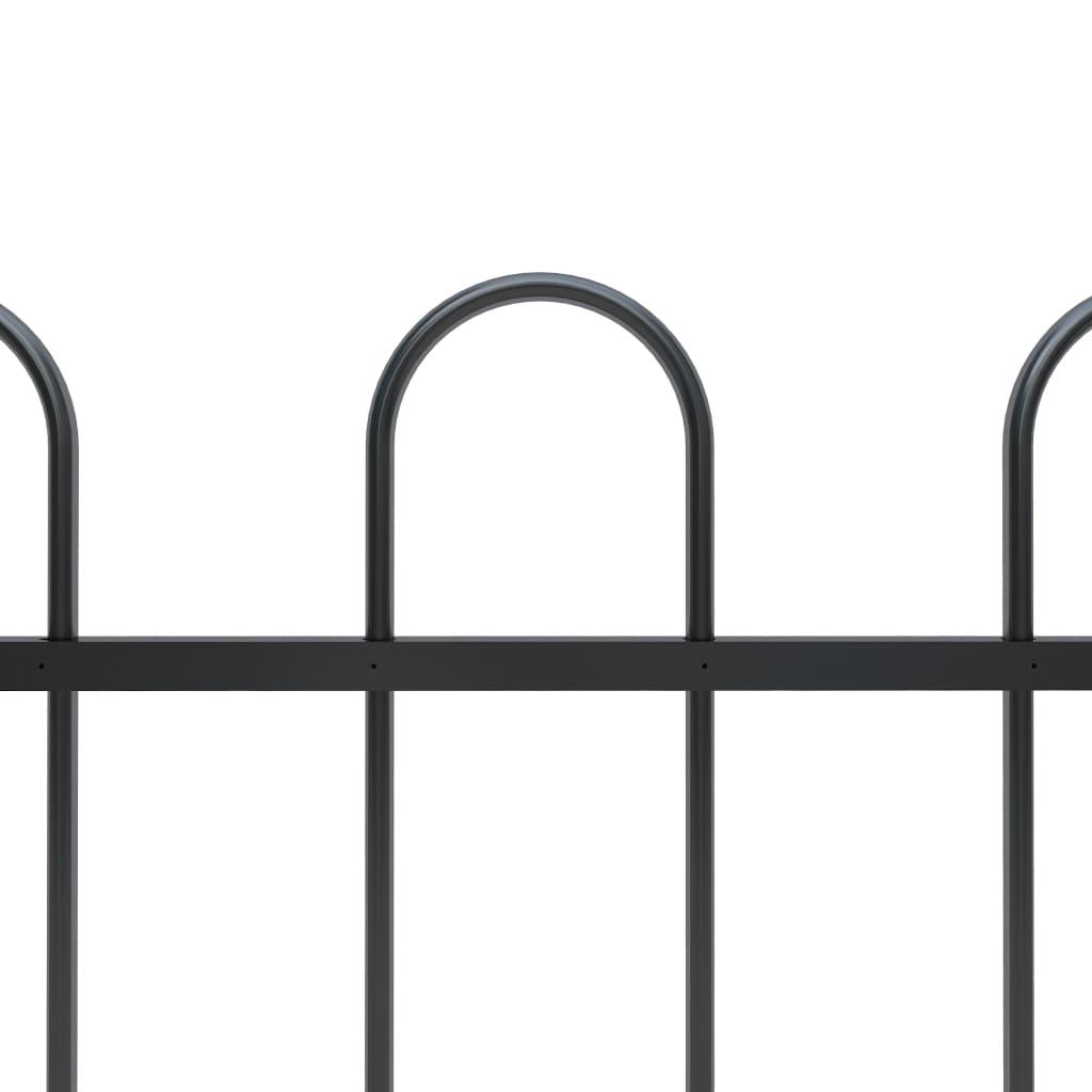 Garden Fence with Hoop Top Steel 5.6' Black at Set Shop and Smile