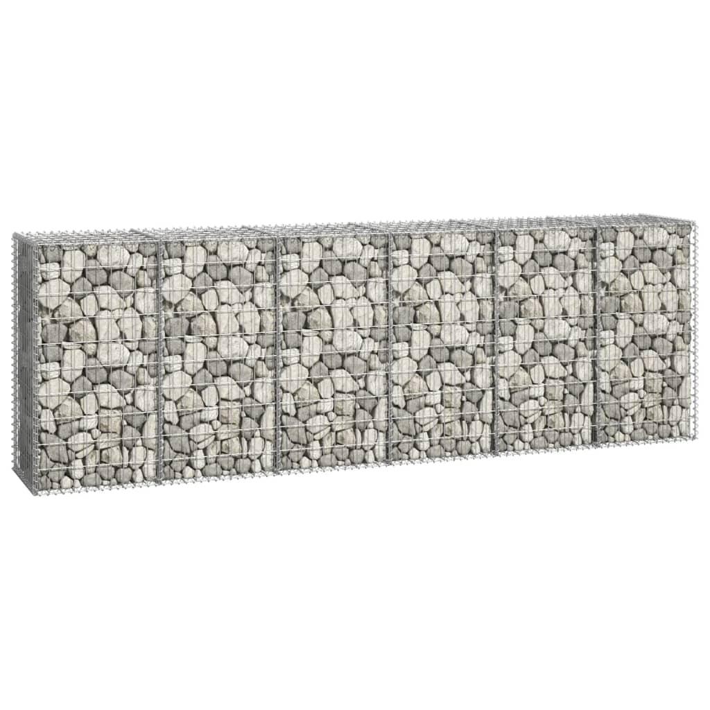Gabion Wall with Covers Galvanized Steel 118"x19.7"x39.4" at Set Shop and Smile