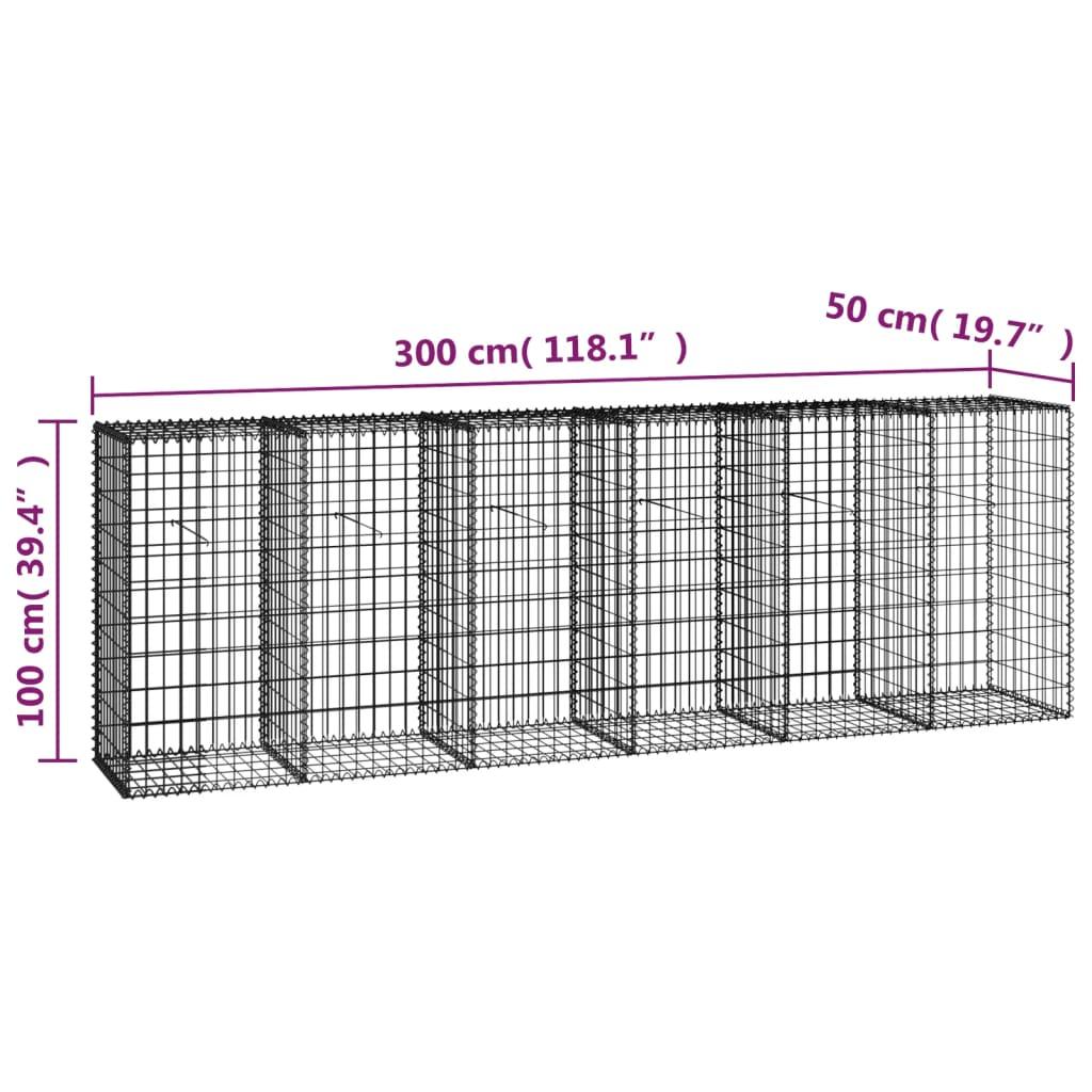 Gabion Wall with Covers Galvanized Steel 118"x19.7"x39.4" at Set Shop and Smile