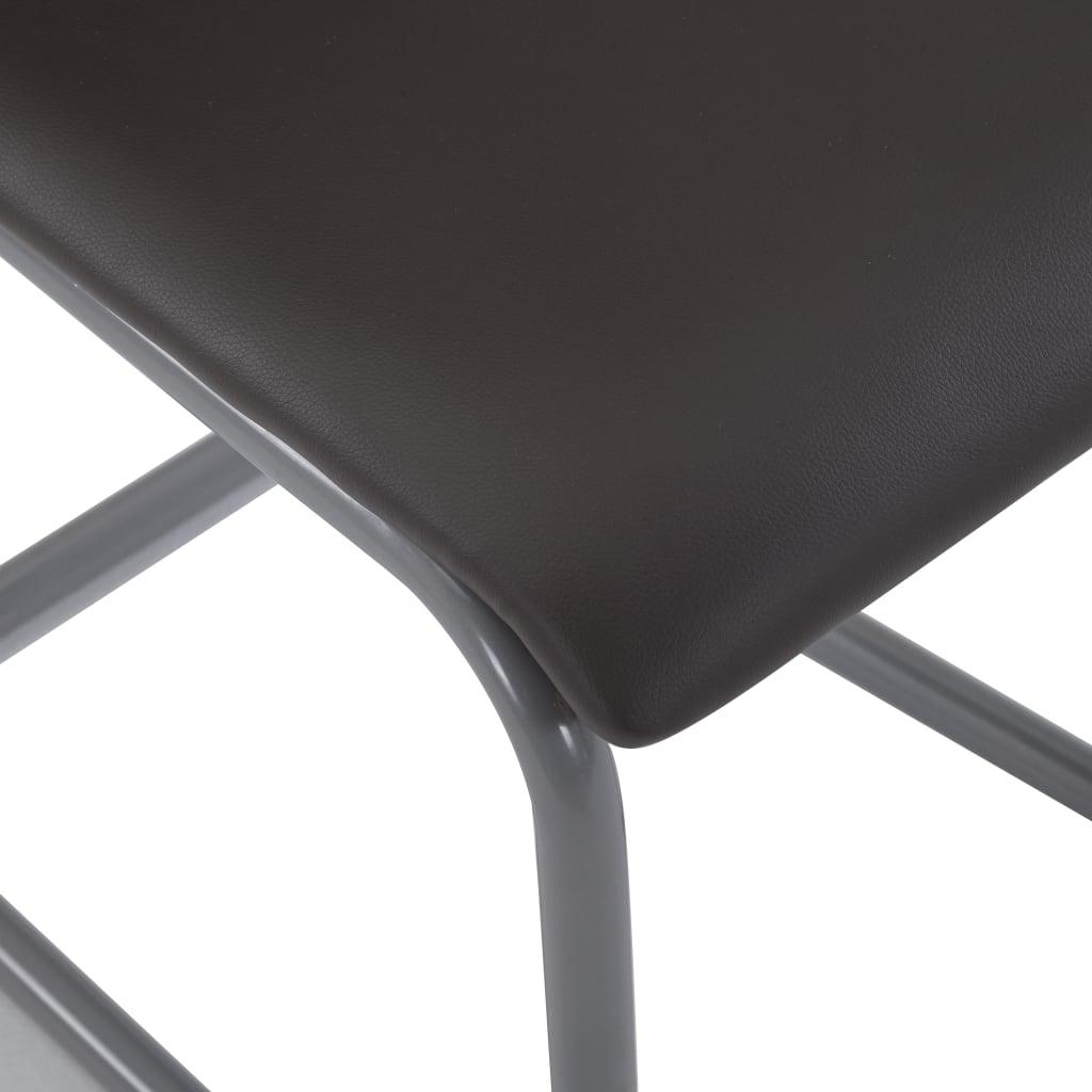 Cantilever Dining Chairs 4 pcs Brown Faux Leather at Set Shop and Smile