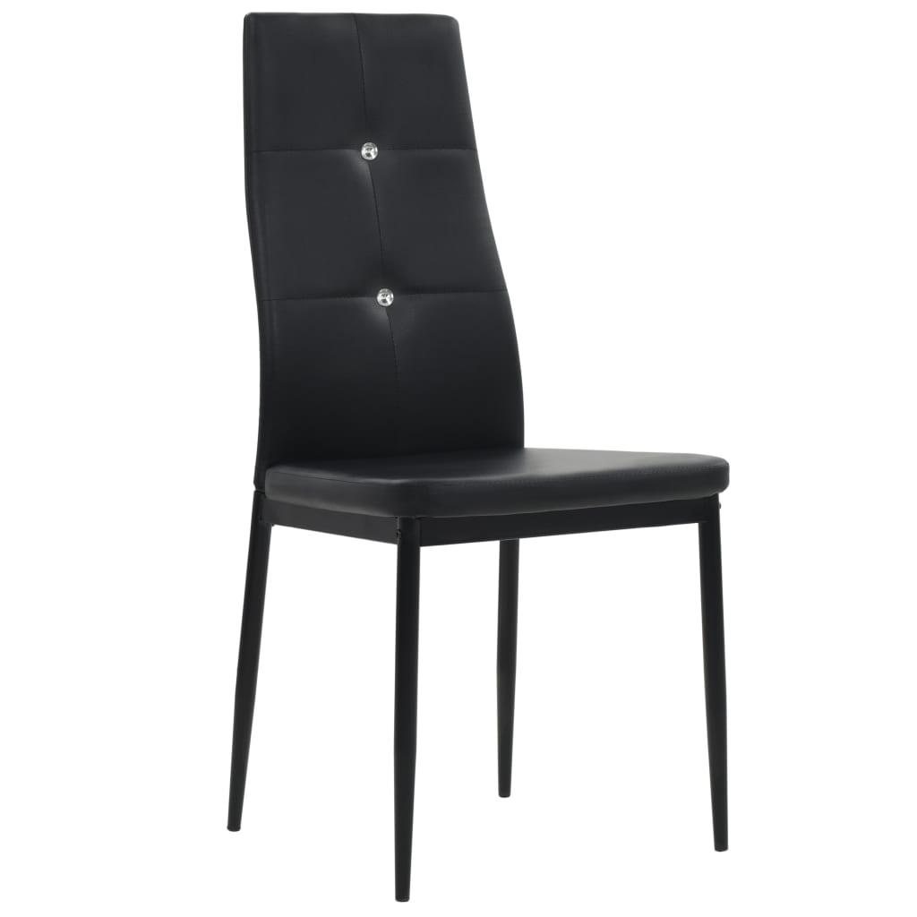 Dining Chairs 4 pcs Black Faux Leather at Set Shop and Smile