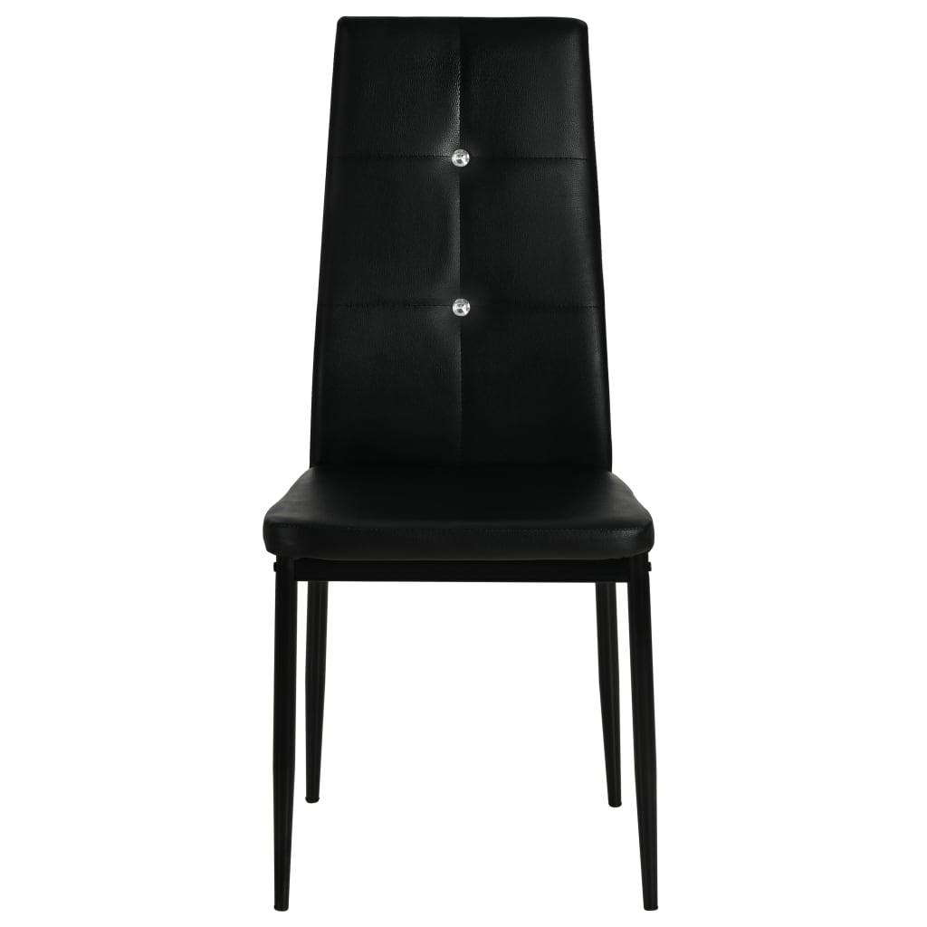 Dining Chairs 4 pcs Black Faux Leather at Set Shop and Smile