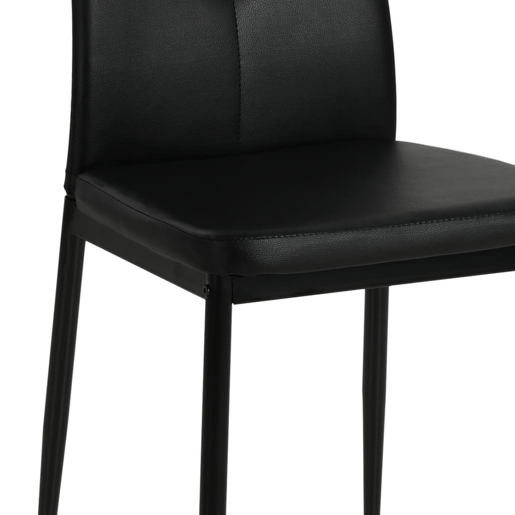 Dining Chairs 4 pcs Black Faux Leather at Set Shop and Smile